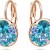 Premium quality rose gold plated modern round blue swiss CZ diamonds earrings